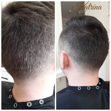 Vīriešu griezums+matu krāsošana+galvas masāža - 35 EUR