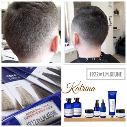 Vīriešu griezums+matu krāsošana+galvas masāža - 35 EUR